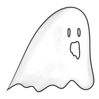 Ghost cartoon drawing for Halloween decor png