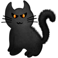 halloween svart katt isolerat på transparent bakgrund png