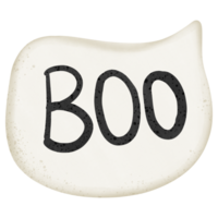 Halloween Boo Text auf Rede Blase isoliert auf transparent Hintergrund png