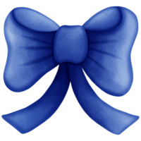 Blue ribbon bow isolated on transparent background png