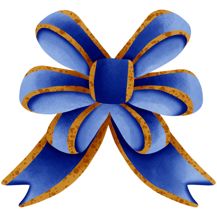 Blue And Gold Ribbon PNGs for Free Download