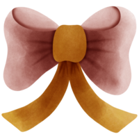 Brown and gold ribbon bow isolated on transparent background png