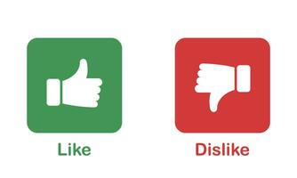 Thumb Up, Thumb Down Silhouette Icon Set. Like and Dislike Pictogram Collection. Good and Bad Gesture Button Red and Green Sign. Social Media Feedback Symbols. Isolated Vector Illustration.
