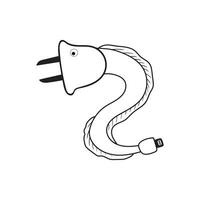 Hand drawn funny eel charger Mascot Character Vector illustration color children cartoon clipart