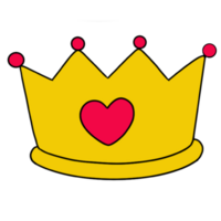 gold crown with red heart png