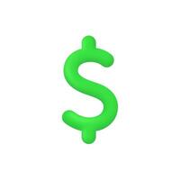 3d Realistic Dollar icon vector illustration