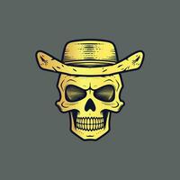 Gilded Human Skull in Gold, Artful and Intriguing vector