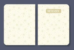 Childish stationery notebook design in pastel colors. Modern aesthetic starry sky template. vector