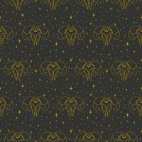 Vector seamless pattern with magical occult symbol.