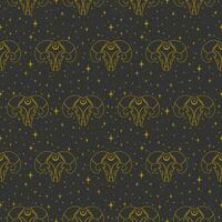 Vector seamless pattern with magical occult symbol.