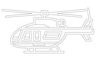 Helicopter Icon Outline Vector illustration, Outline drawing of helicopter, Helicopter icon in thin outline style,