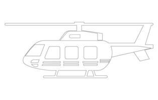 Helicopter Icon Outline Vector illustration, Outline drawing of helicopter, Helicopter icon in thin outline style,