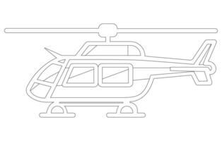 helicóptero icono contorno vector ilustración, contorno dibujo de helicóptero, helicóptero icono en Delgado contorno estilo,