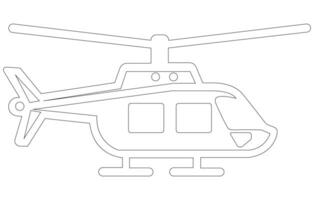 Helicopter Icon Outline Vector illustration, Outline drawing of helicopter, Helicopter icon in thin outline style,