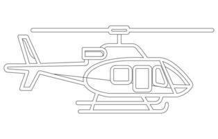 Helicopter Icon Outline Vector illustration, Outline drawing of helicopter, Helicopter icon in thin outline style,