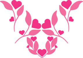 rose cœur l'amour décoration png