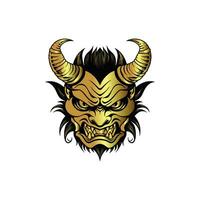 Intricate Devil Face Majesty, Stunning Vector Gold