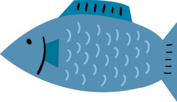 en blå fisk png