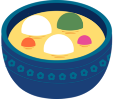 colorful tangyuan in the bowl png