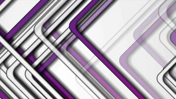 Violet and grey contrast stripes abstract tech motion graphic design. Geometric background. Seamless looping. Video animation Ultra HD 4K 3840x2160