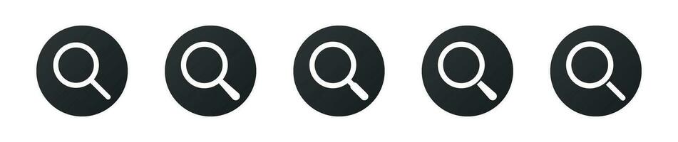 Search light color icons set. vector