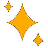 pixel laranja estrelas png