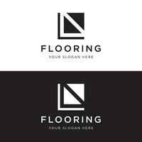 Premium classic parquet wood tile or ceramic tile logo template design. vector