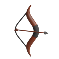 3d rendered wooden bow perfect for game design project png