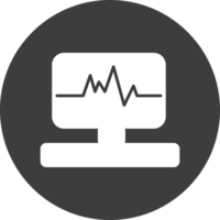 electrocardiogram icon in black circle. png