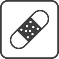 medicinal plaster icon in thin line black square frames. png