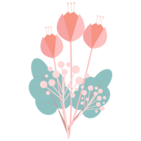 Pink flower branch easy drawing. png