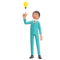 3d illustration businessman get an idea png