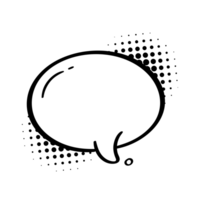 Comic speech dialogue on halftone shadow. Empty shout text box. png
