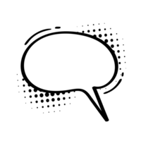 Comic speech dialogue on halftone shadow. Empty shout text box. png