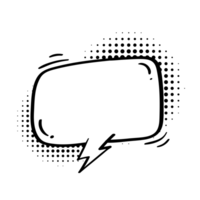 Comic speech dialogue on halftone shadow. Empty shout text box. png