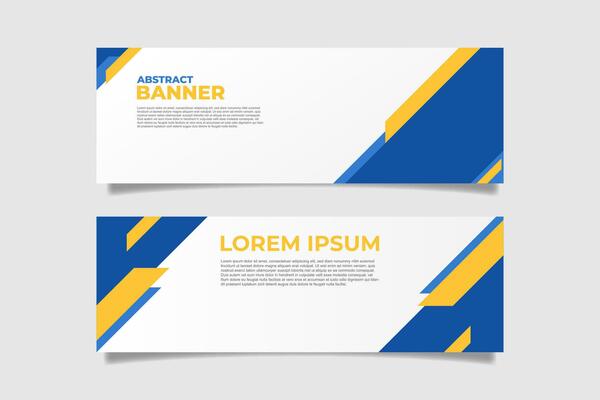 Blue and yellow modern presentation banner design