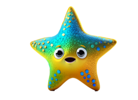 un dibujos animados estrella de mar con un grande sonrisa png