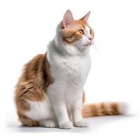 Cat isolated on white background. Generative AI photo