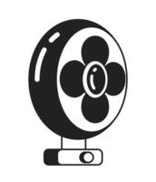 Fan device monochrome flat vector object. Air conditioner. Fresh air machine . Editable black and white thin line icon. Simple cartoon clip art spot illustration for web graphic design