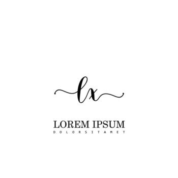 LX Initial Handwriting Template Design vector