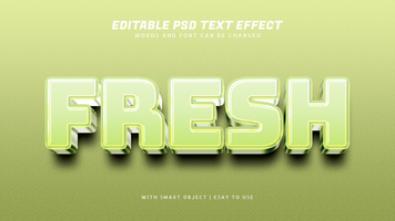 Fresh 3d text effect editable psd