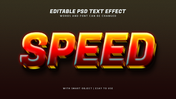 velocidad 3d resplandor texto efecto editable psd