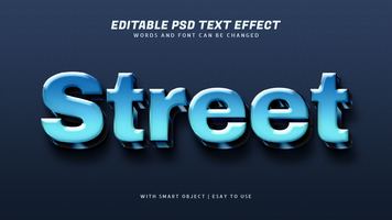 strada 3d blu testo effetto modificabile psd