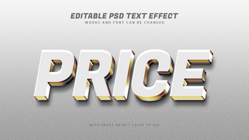 Price 3d text effect editable psd