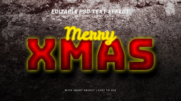 glad xmas röd neon text effekt psd