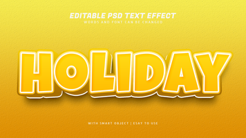 Holiday yellow font effects psd