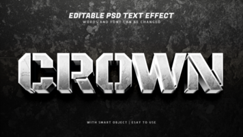Crown silver 3d text effect editable psd