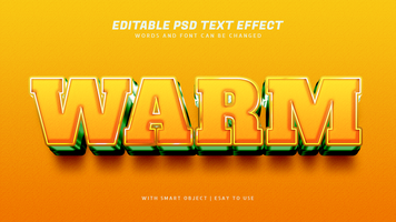 warm 3d Orange Text bewirken editierbar psd