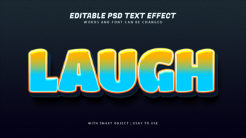 Laugh 3d text effect editable psd