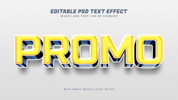 promo 3d Jaune texte effet modifiable psd